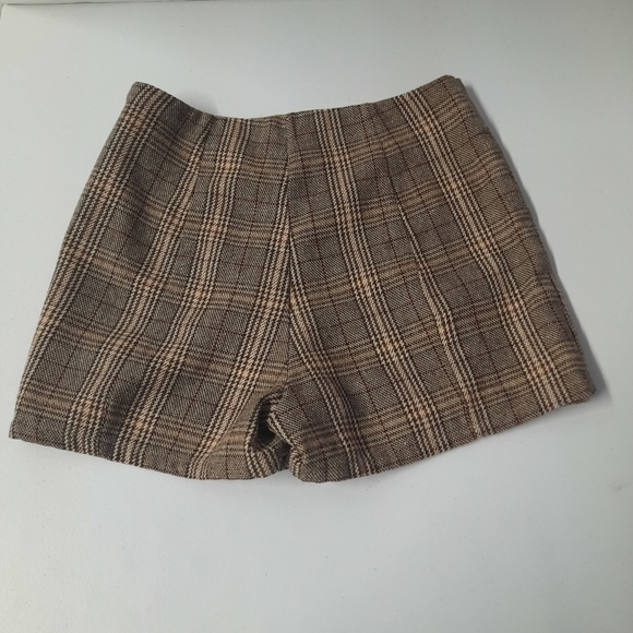 Altar'd State Shorts Skirt Skort Womens Size Small Brown Plaid - Picture 2 of 10